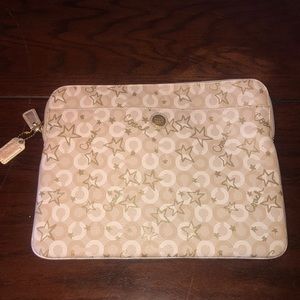 Coach Tan and Gold Tablet Case